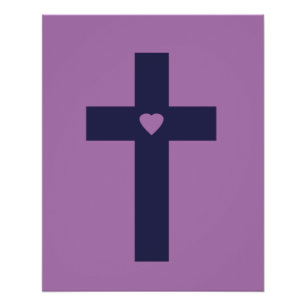 Ein Kreuz mit Herz Heilige Liebeskunst Poster