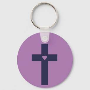 Ein Kreuz mit Herz Heilige Liebeskunst Schlüsselanhänger