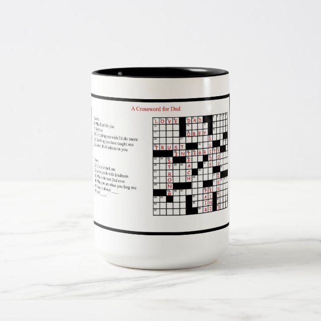 Ein Kreuzworträtsel für Vater Zweifarbige Tasse (Mittel)