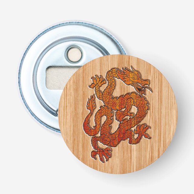 Ein Krimson Dragon auf Bamboo wie Flaschenöffner (Vorderseite)