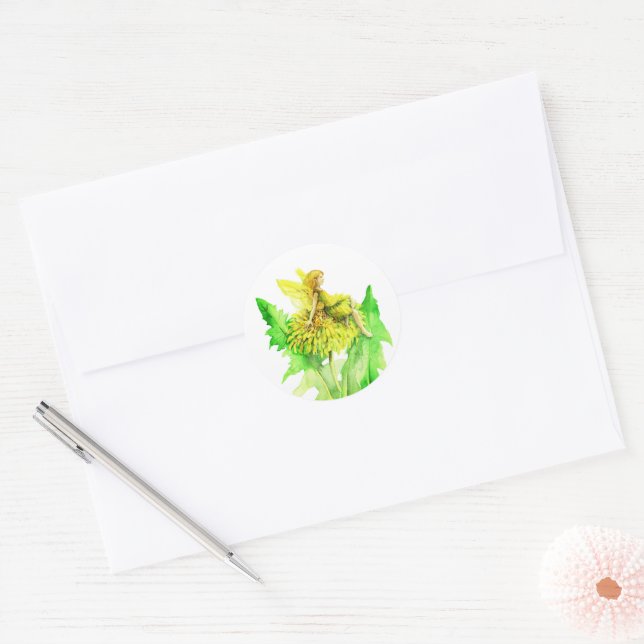 Ein Kronleuchter Fairy Aquarell Runder Aufkleber (Umschlag)