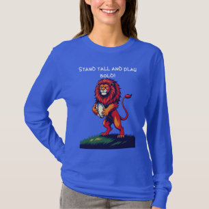 Ein kühner roter Löwe Rampant erhebt sich T-Shirt