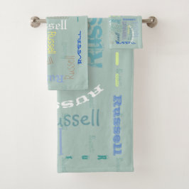 Ein kundengebundenes Namenstuch Set-perfekt für Badhandtuch Set