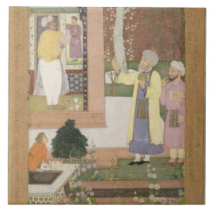 Ein Künstler, der den Innenraum eines Garten pavi Fliese