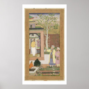 Ein Künstler, der den Innenraum eines Garten pavi Poster