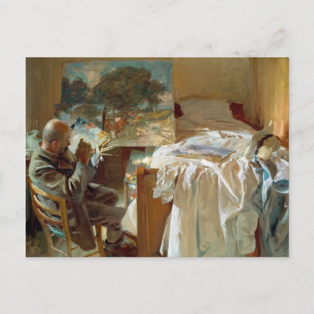 Ein Künstler in Seinem Studio von John Singer Sarg Postkarte (Vorderseite)