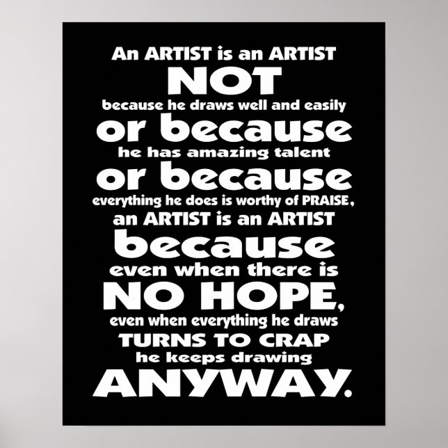 Ein Künstler ist... Poster (Vorne)