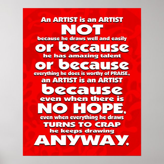 Ein Künstler ist... Poster (Vorne)