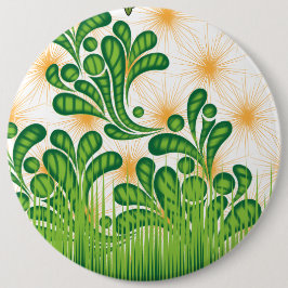 Ein künstlerisches Muster in Grün und Gold, das ei Button