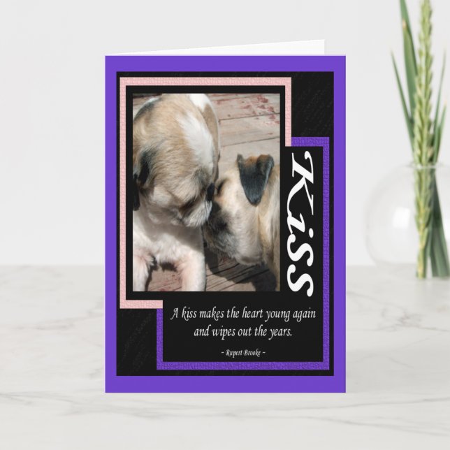 Ein Kuss... Grußkarte Karte (Vorderseite)