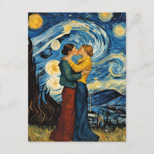 Ein Kuss in der sternenklaren Nacht Postkarte