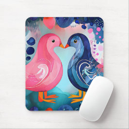 "Ein Kuss in Feathers" Glücklicher Valentinstag Mousepad