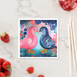 "Ein Kuss in Feathers" Glücklicher Valentinstag Serviette
