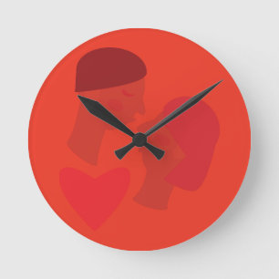 Ein Kuss Runde Wanduhr
