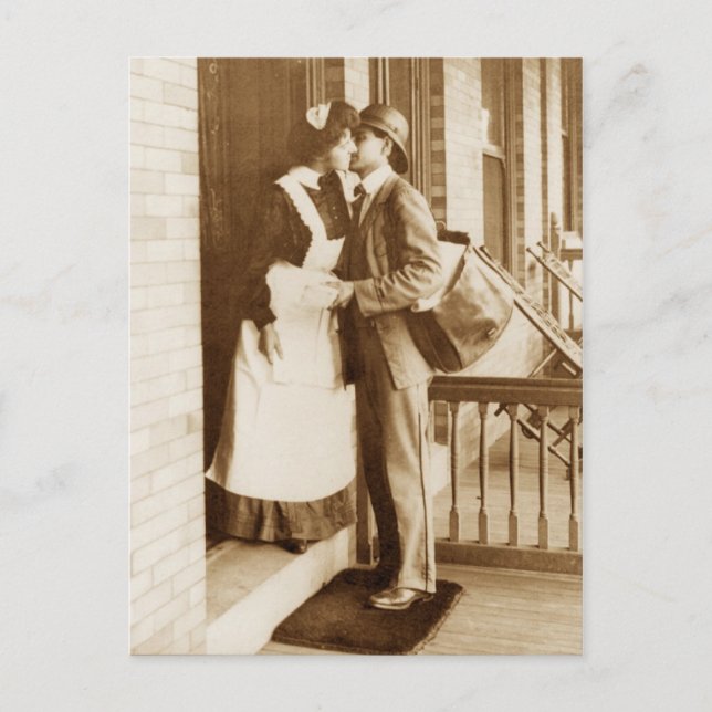 Ein Kuss vom Postboten Postkarte (Vorderseite)