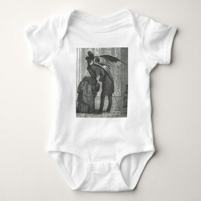 Ein Kussviktorianischer/gotischer Winged Vampire Baby Strampler (Vorderseite)