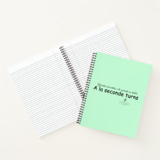 Ein La Seconde verwandelt Mint grün und schwarz Notizbuch