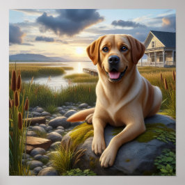 Ein Labrador-Retriever im Land Poster