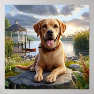 Ein Labrador-Retriever im Land Poster