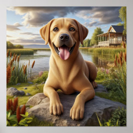 Ein Labrador-Retriever im Land Poster