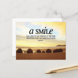 "Ein Lächeln ist ein Licht" Inspiration Zitat Postkarte