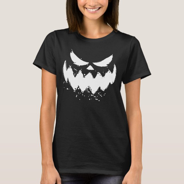 Ein Lächeln Spooky Gesicht Halloween Sweatshirt T-Shirt (Vorderseite)