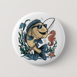 ein lächelnder Fisch Button