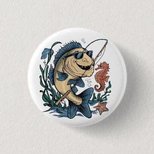 ein lächelnder Fisch Button