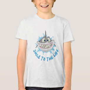 Ein lächelnder Hai im Cartoon-Stil - Lächeln Sie i Tri-Blend Shirt