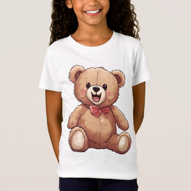 Ein lächelnder Teddybär mit einer roten Krawatte T-Shirt (Vorderseite)