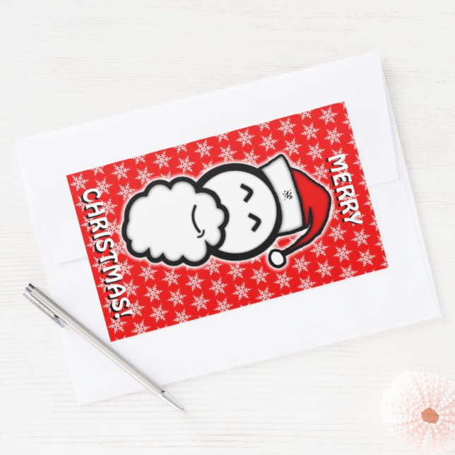 Ein lächelnder Weihnachtsmann-Sketch Rechteckiger Aufkleber (Umschlag)
