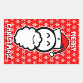 Ein lächelnder Weihnachtsmann-Sketch Rechteckiger Aufkleber