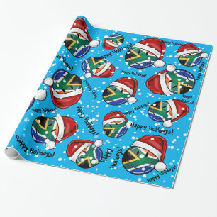 Ein lächelnder Weihnachtsstil der südafrikanisch Geschenkpapier