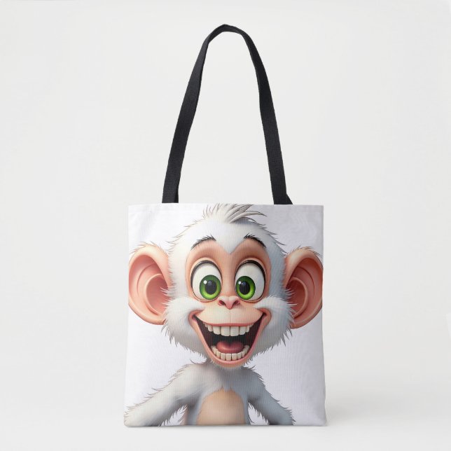 Ein lächelnder weißer Affe Tasche (Vorderseite)