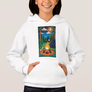 Ein Lagerfeuer mit Marshmallows, die unter einem S Hoodie