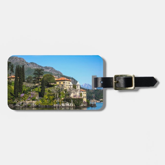 Ein Landhaus auf See Como, Italien Gepäckanhänger (Vorderseite horizontal)
