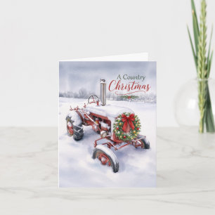 Ein ländliches Weihnachten - Vintage-Rotraktor