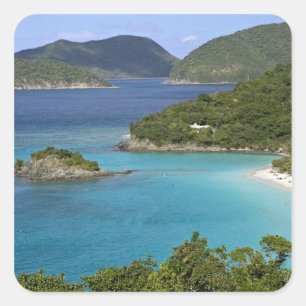 Ein landschaftliche von Caneel Bay von einer Straß Quadratischer Aufkleber