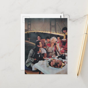 Ein landschaftliches Abendessen an der Brücke Postkarte