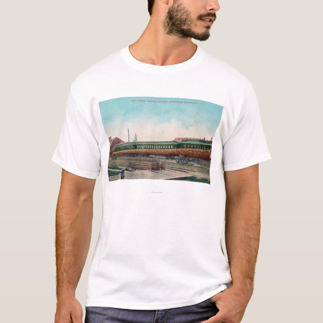 Ein lange Baum-Logon-Bahnstrecken T-Shirt (Vorderseite)