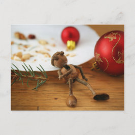 Ein Lauf über Acorn Elf, der Kekse isst - Weihnach Postkarte