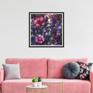 ein Lavendel- und Wildblumen-Leinwanddruck Leinwanddruck