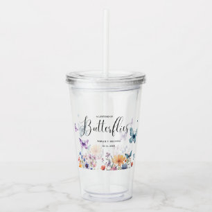 Ein Leben voller Schmetterlinge Brautparty-Tisch Acryltrinkbecher