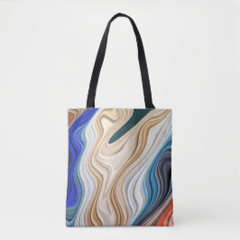 Ein lebendiger, farbenfroher Stoffteppich Tasche