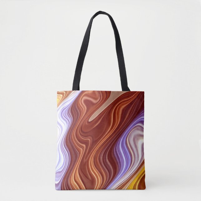 Ein lebendiger, farbenfroher Stoffteppich Tasche (Vorderseite)