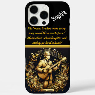 Ein lebendiger Musiklehrer, der eine Gitarre in Go iPhone 16 Pro Max Hülle