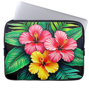 Ein lebendiger tropischer Hibiskus Laptopschutzhülle