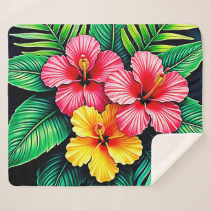 Ein lebendiger tropischer Hibiskus Sherpadecke
