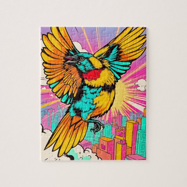 Ein lebendiger Vogel steigt hoch (Vertikal)
