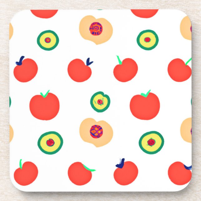 Ein lebendiges Äpfel-Fruchtdesign Getränkeuntersetzer (Vorderseite)